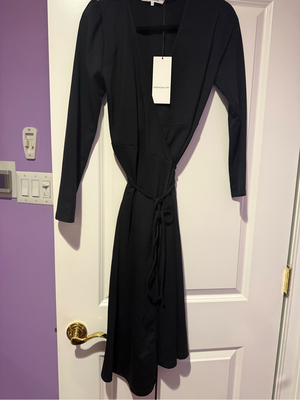 Emerson fry black wrap dress